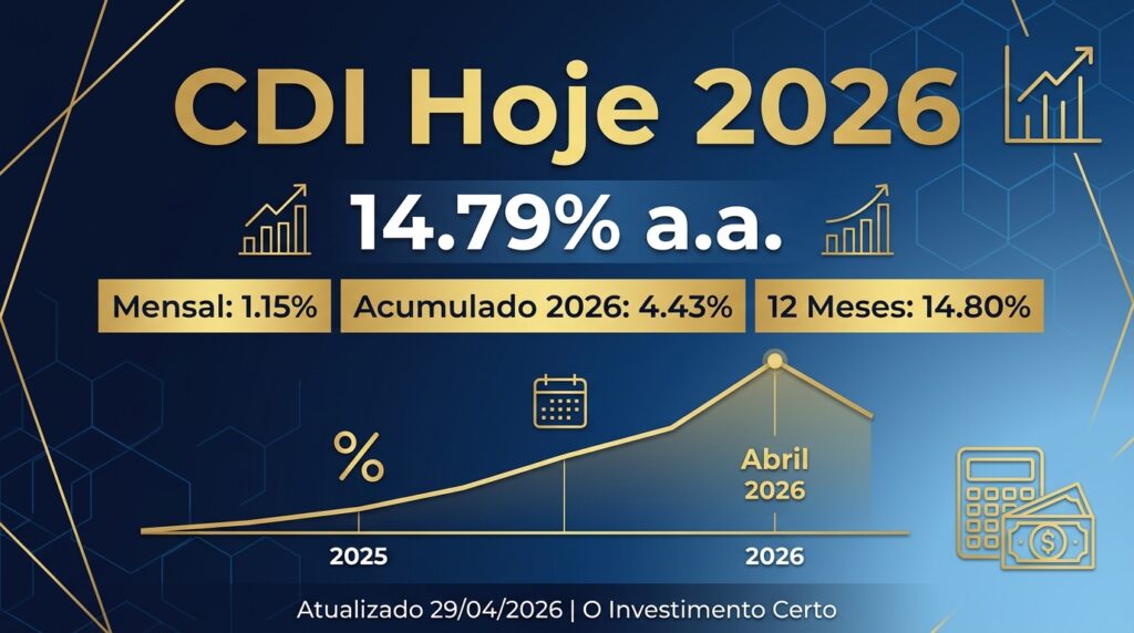 CDI Hoje 2026 Como Calcular Taxa Mensal Anual e Acumulado